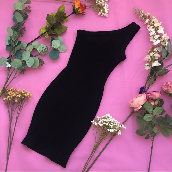 One Shoulder Stretchy Classy Mini Dress - Picture 4 of 5